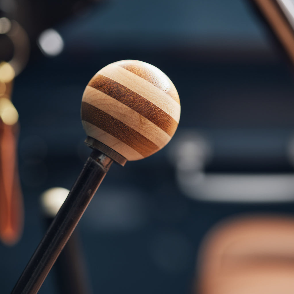 Teak gear knob fitted in Land Rover